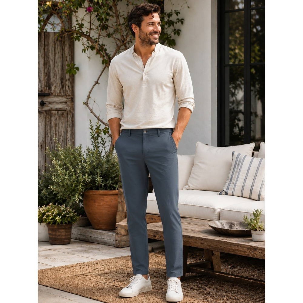 BYLT Men's Size 32 X 29 Pants Premium Basics Everyday Pant 2.0 Slim Fit Blue